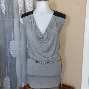 Banana Republic leather shoulder shirt size L